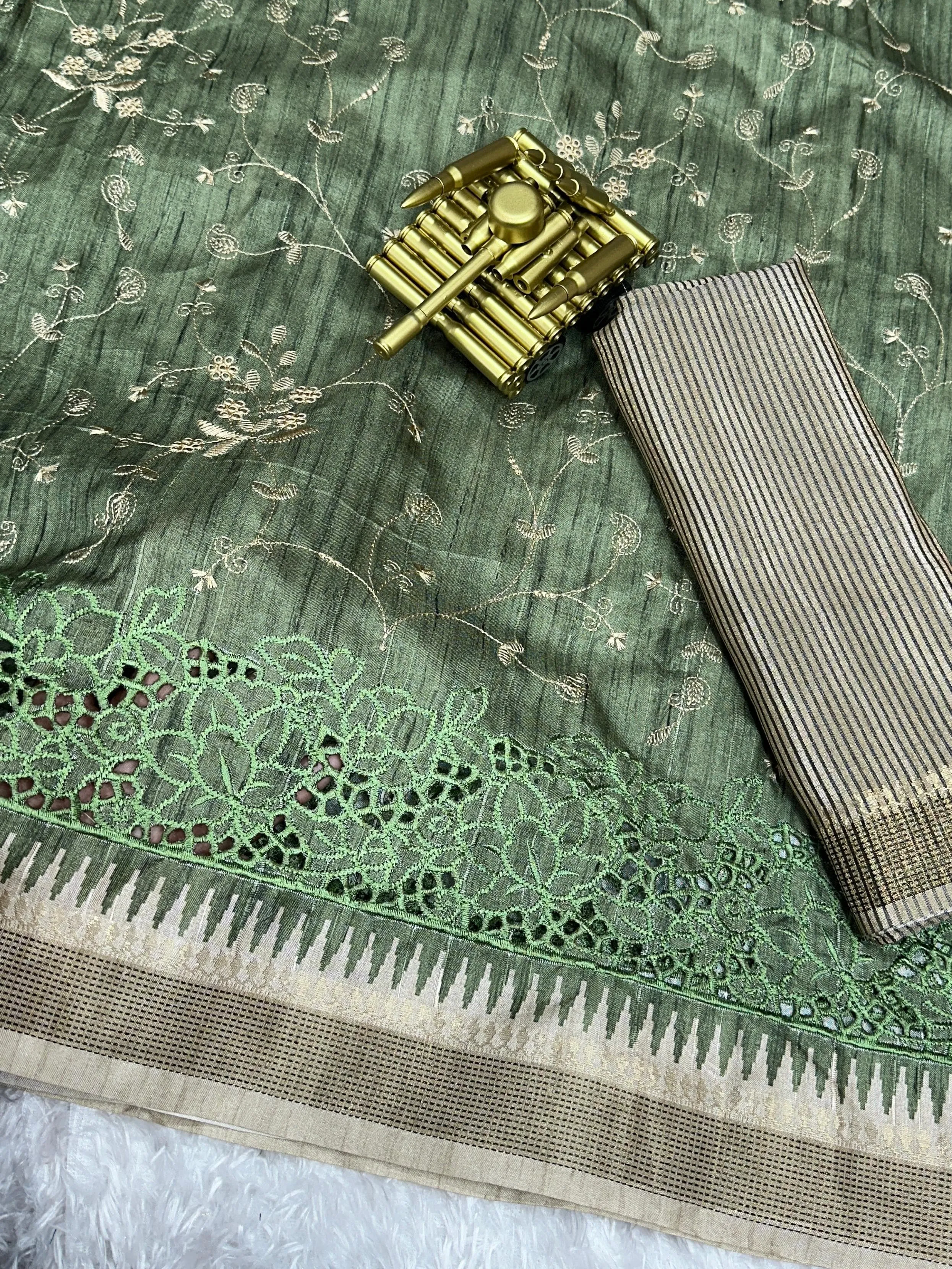 Buy Soft Cotton Tusser Premium Saree in Surat - Reseller Bazzar